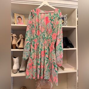 Lilly Pulitzer Blue and Pink Stretch Dress